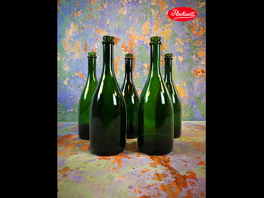 Bottiglie da Champagne in Crash Glass da Stuntman, colori disponibili: Verde 